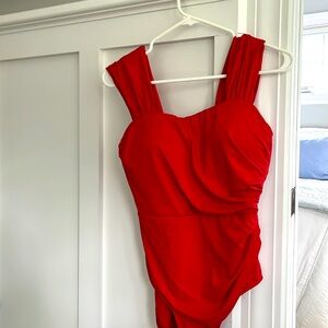 Jantzen Glamour solid cap sleeve one piece swimsuit